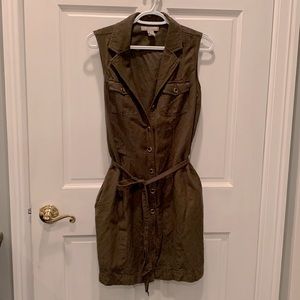 Banana republic size 8 cargo shirt dress olive green